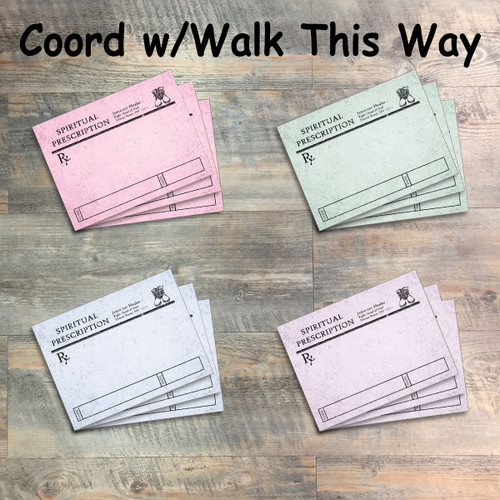 Spiritual Prescription Journaling Cards - 12 3x4 Cards in Colors to Match "Walk This Way" Kit