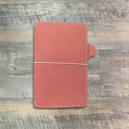 Chic Sparrow Leather Travelers Notebook (Dori) - Moroccan Pink Color - Deluxe Style from a Special Limited Edition