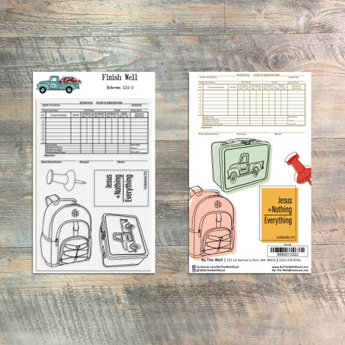 Finish Well - Back to School Stamp - 5 Piece 4x6 Stamp Set