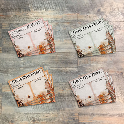 Facing Fear - Cast Out Fear Journaling Cards - 12 3x4 Journaling Cards  to Match "Facing Fear" Kit