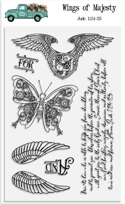 Wings of Majesty - 7 Piece Stamp Set - 4x6 Stamp Set