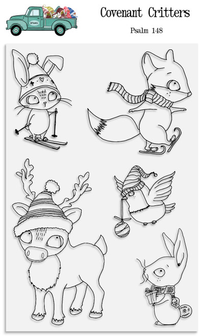 Covenant Critters - 5 Piece Stamp Set - 4x6 Stamp Set