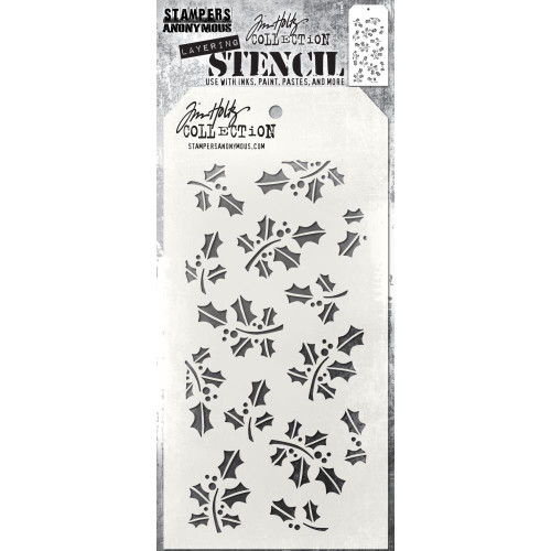 Hollyberry Layering Stencil - Stampers Anonymous - Tim Holtz- Great for backgrounds!