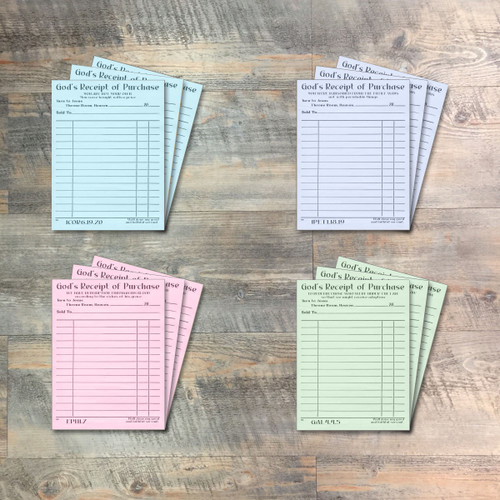 God's Purchase Receipts Journaling Cards - 12 3x4 Journaling Cards  to Match the "Currency of Grace" Kit