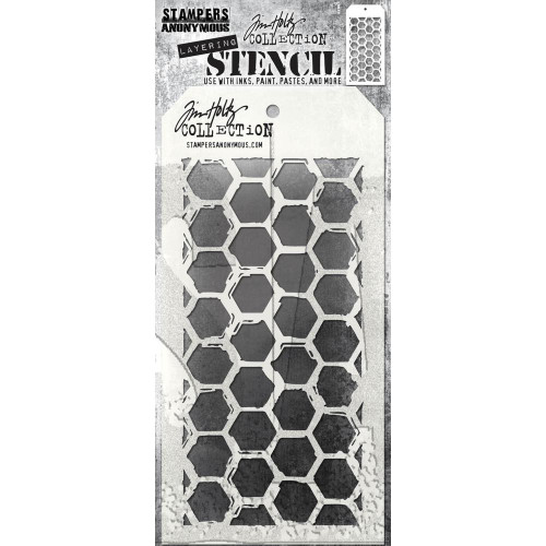 Brush Hex Layering Stencil - Stampers Anonymous - Tim Holtz- Great for backgrounds!