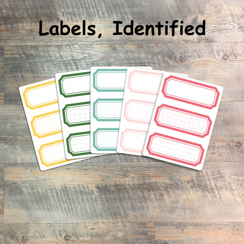 Identified Labels - 5 Sheets of Label Stickers from BTW4G- Inspired by "Identified"