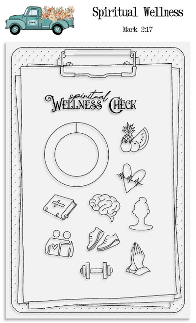 Spiritual Wellness  - 12 Piece Stamp Set - 4x6 Stamp Set