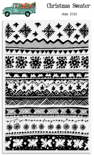 Christmas Sweater - 1 Piece Stamp Set - 4x6 Stamp Set
