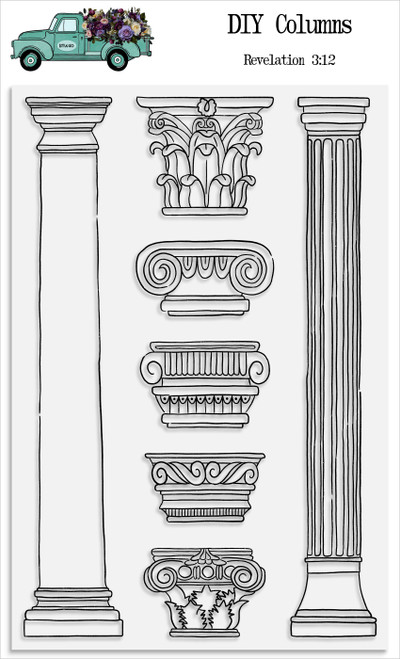 DIY Columns  - 7 Piece Stamp Set - 4x6 Stamp Set