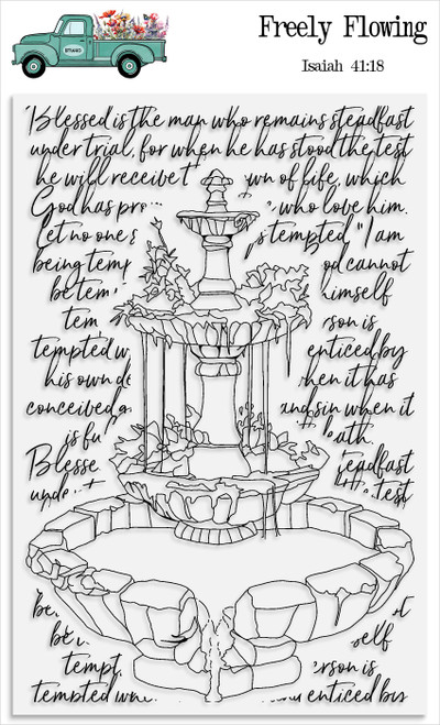 Freely Flowing  - 1 Piece Texture Stamp - 4x6 Stamp Set