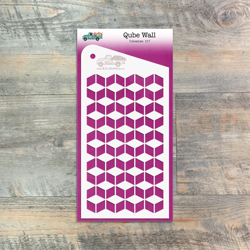 Qube Wall - Custom stencil to coordinate with "Mind Games" - ByTheWell4God