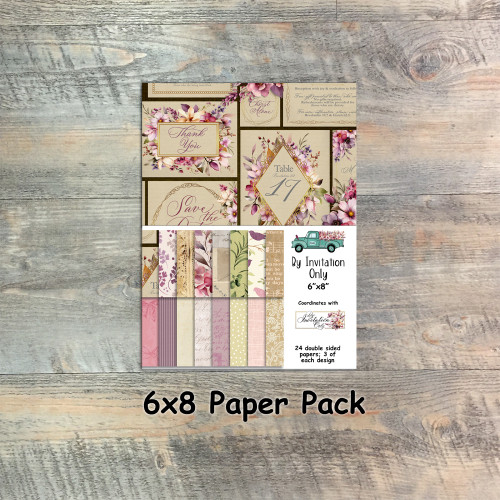 By Invitation Only - Paper Collection - 24 Double Sided 6x8 Papers - Coordinates with Kit