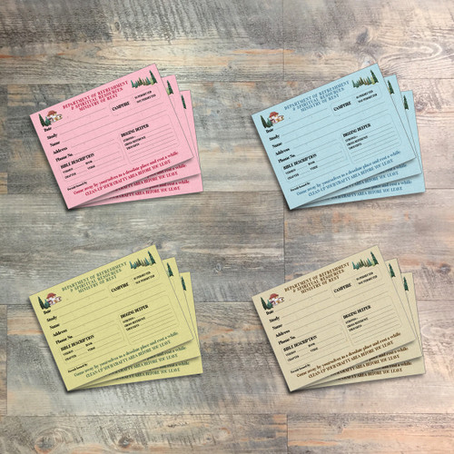 Camping Permit Journaling Cards - Come Away - 12-3x4 Journaling Cards in 4 Designs