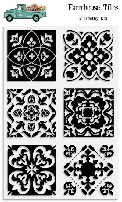 Farmhouse Tiles -6 Piece Stamp Set - 4x6 Stamp Set