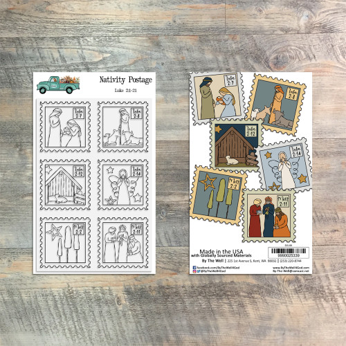 Nativity Postage -6 Piece Stamp Set - 4x6 Stamp Set