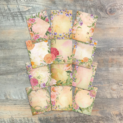 Floral FramesJournaling Cards - Unchanging Majesty - 12 Unique-3x4 Journaling Cards