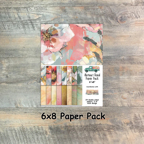 Abstract Floral - Paper Collection - 24 Double Sided 6x8 Papers 