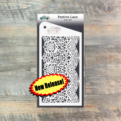 Festive Lace - Custom stencil to coordinate with Give Praise To The Lord - ByTheWell4God