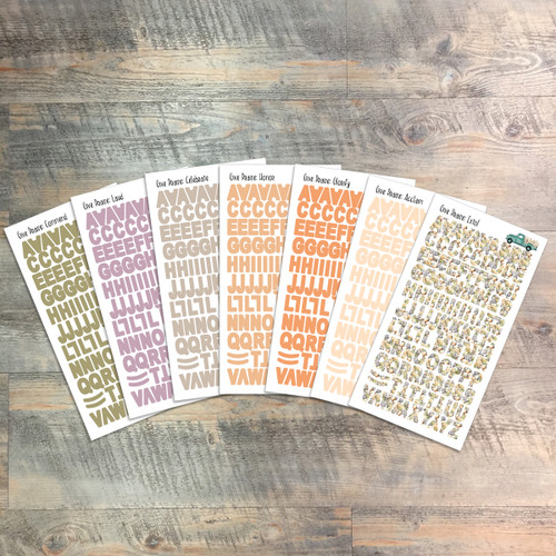 Give Praise To The Lord - Clear Alpha Stickers - 7 Sheets of Clear Alpha Stickers - For the margins of your Bible!