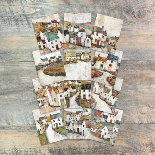 Coastal Village Journaling Cards - The Way Back Home - 12 Unique-3x4 Journaling Cards