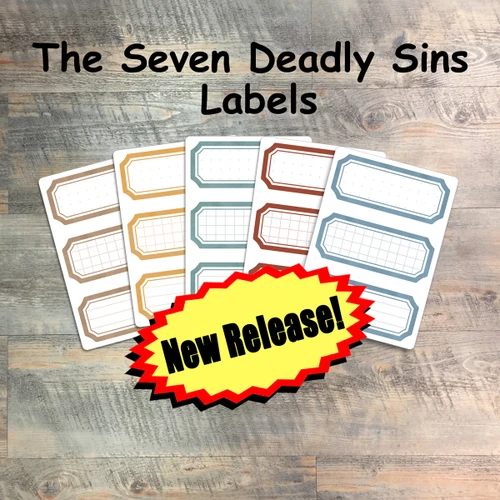 The Seven Deadly Sins- 5 Sheets of Label Stickers from BTW4G- Inspired by this kit!