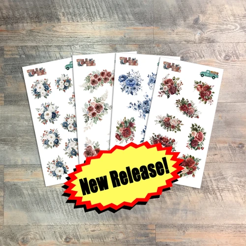Seven Deadly Sins -Floral Stickers, 4 sheets