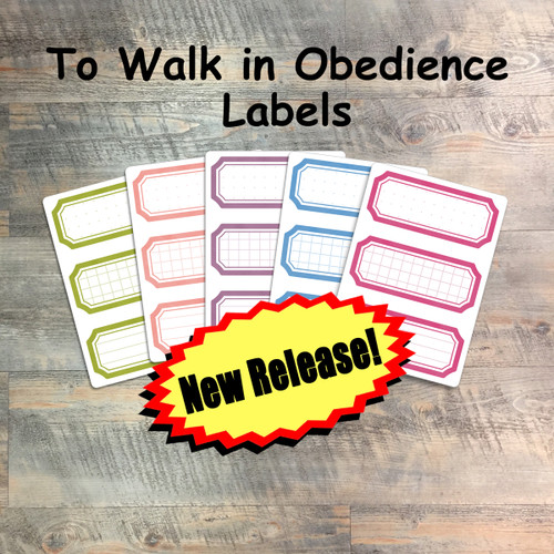To Walk In Obedience- 5 Sheets of Label Stickers from BTW4G- Inspired by this kit!