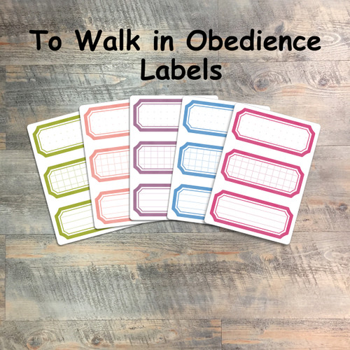 To Walk In Obedience- 5 Sheets of Label Stickers from BTW4G- Inspired by this kit!