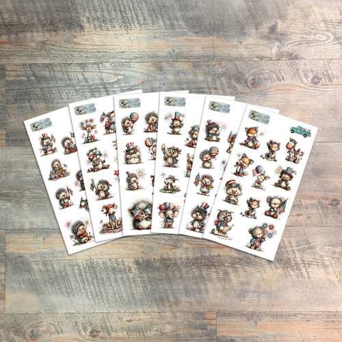Extra Clear Whimsical Patriotic Sticker Pack released with As He Said