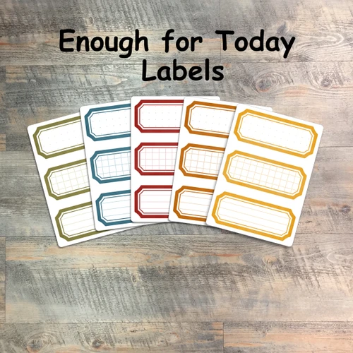 Enough For Today- 5 Sheets of Label Stickers from BTW4G- Inspired by this kit!