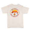 White shirt with circle red rocks logo 