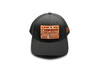 front view of black hat