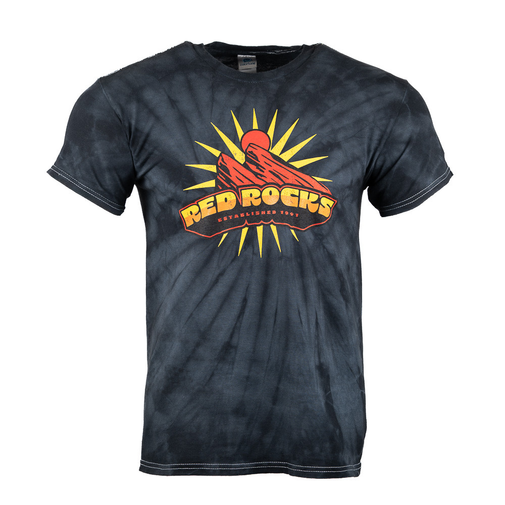 Red Rocks Black Tie Dye T-Shirt