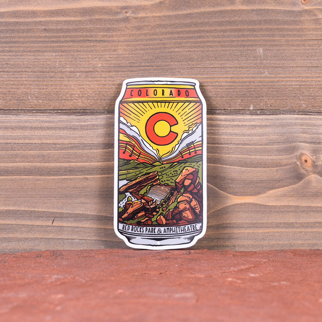 Red Rocks Beer Can Sticker