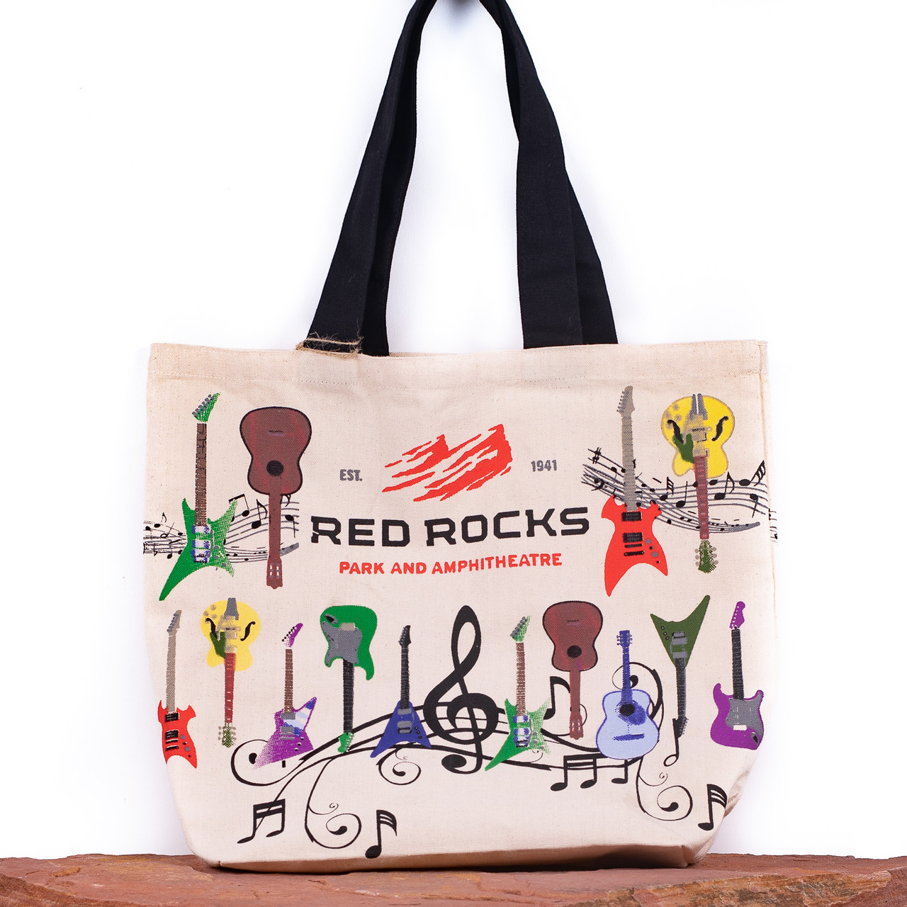 Red Rocks Guitars Tote Bag