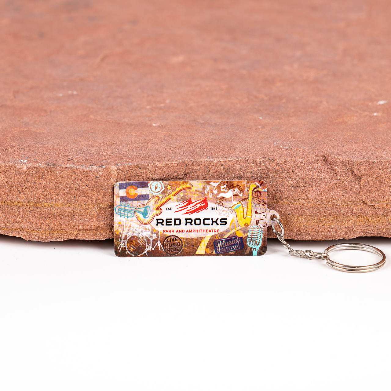 Key Chain With Little Rocks Red Rocks Pop Art Key Chain
