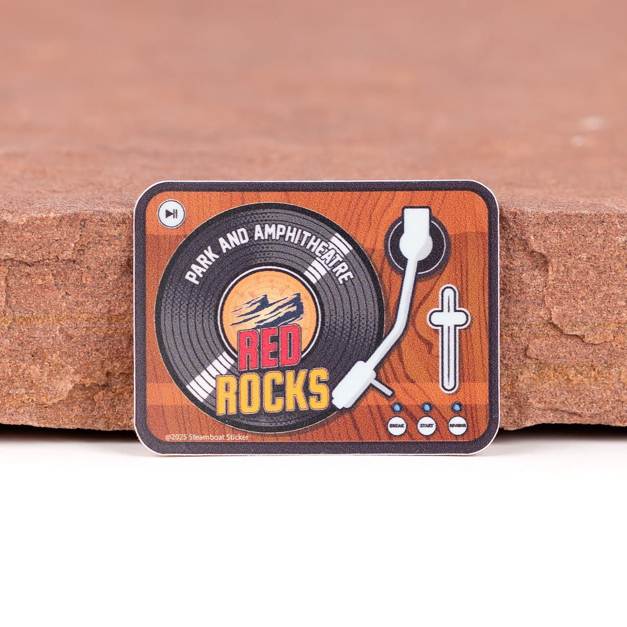 Red Rocks Mini Record Player Sticker
