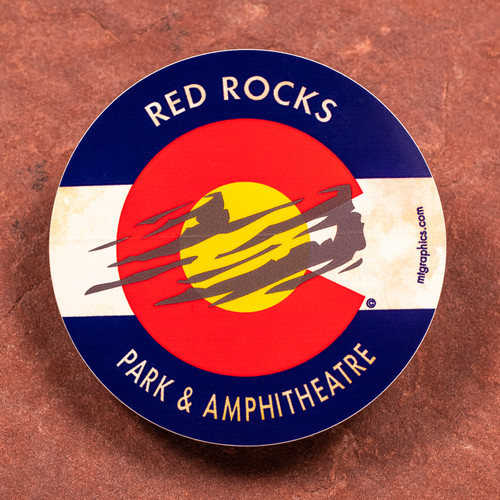 Red Rocks Colorado Circle Sticker
