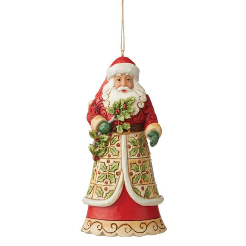 Santa with Holly Ornament