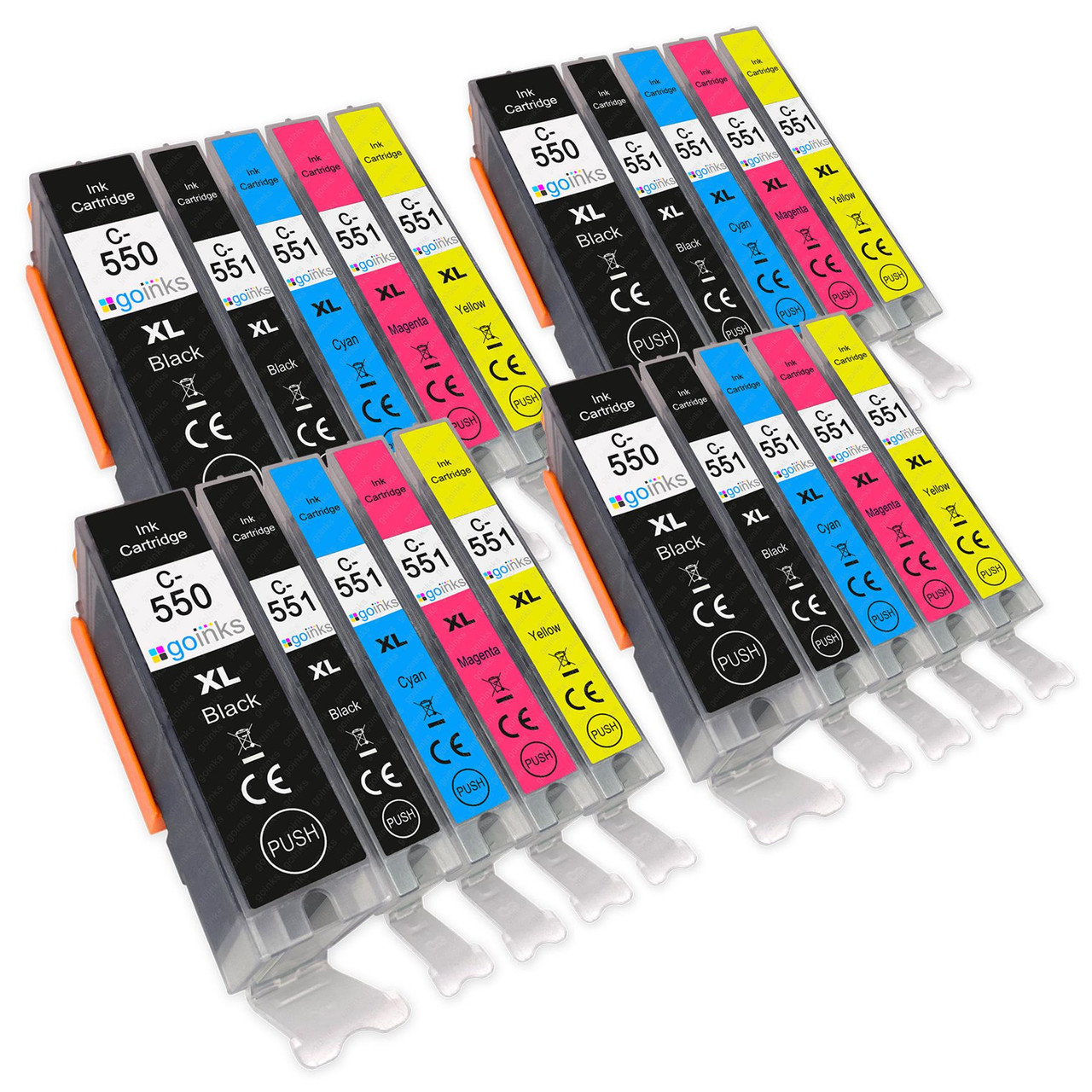 Compatible Canon PGI-550 & CLI-551 - 4 Sets of 5 Ink