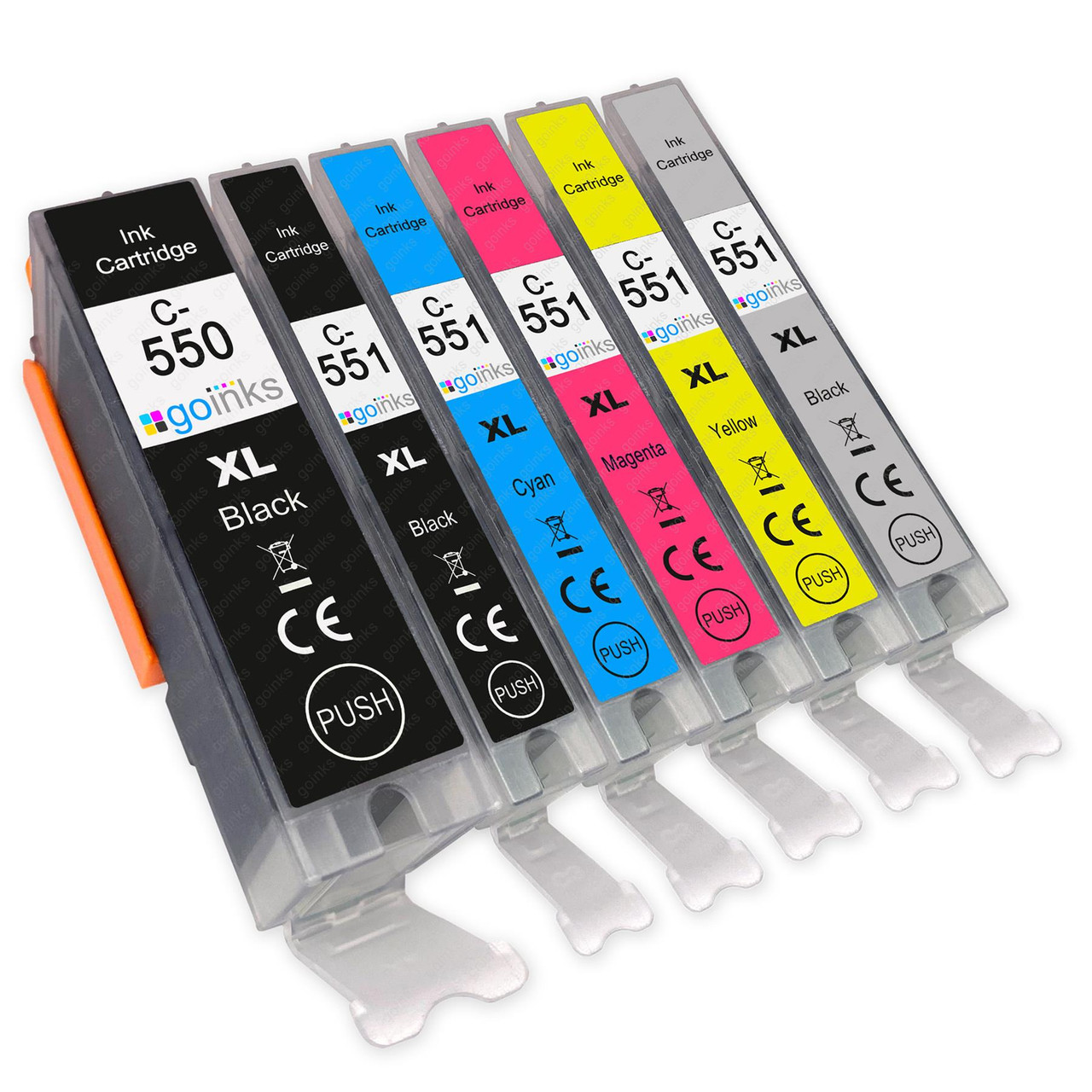 Compatible Canon PGI-550 & CLI-551 - 1 Set of 6 Ink