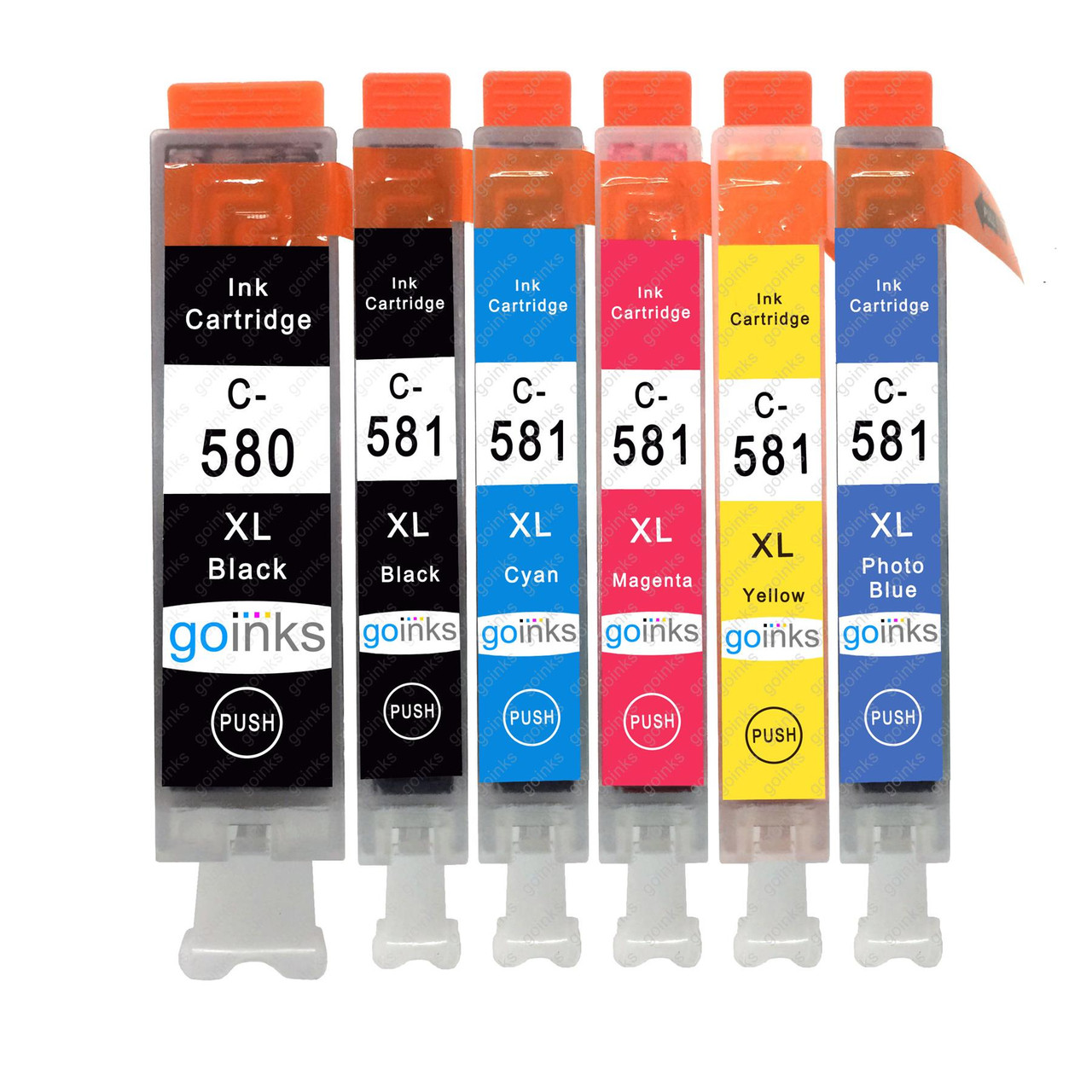 Compatible Canon PGI-580 & CLI-581 - 1 Set of 6 Ink