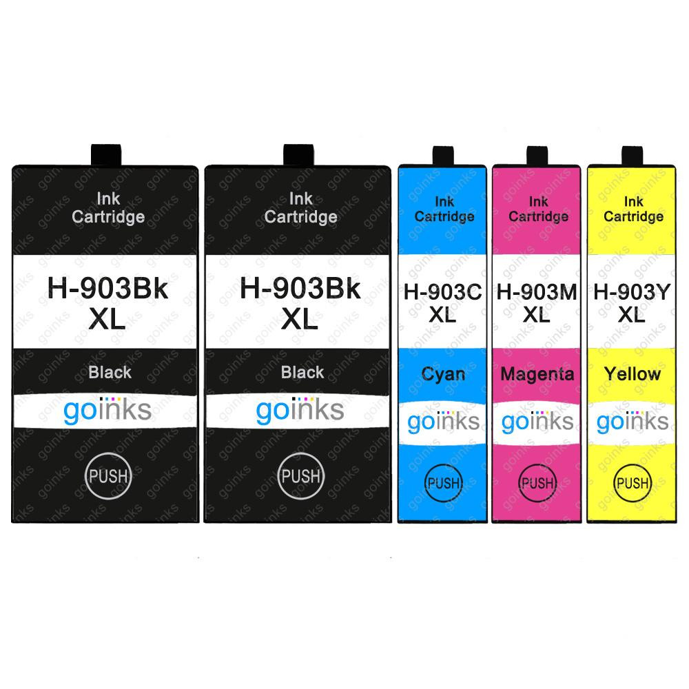 1 Go Inks Set Of 4 Extra Black Ink Cartridges To Replace Hp 903 Bk Xl Capacity Compatible Non Oem For Hp Officejet Printers 5 Inks Go Inks