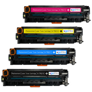 1 Go Inks Set of 4 Laser Toner Cartridges to replace HP CF210X / CF211A / CF212A / CF213A Compatible / non-OEM for HP Colour & Pro Laserjet Printers