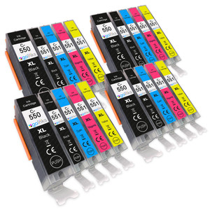 4 Go Inks Set of 5 Ink Cartridges to replace Canon PGI-550 & CLI-551 Compatible / non-OEM for PIXMA Printers (20 Pack)