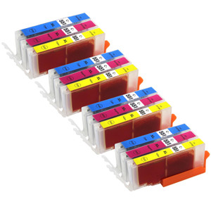 4 Go Inks C/M/Y Set of 3 Ink Cartridges to replace Canon CLI-551 Compatible / non-OEM for PIXMA Printers (12 Pack)