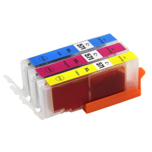 1 Go Inks C/M/Y Set of 3 Ink Cartridges to replace Canon CLI-571 Compatible / non-OEM for PIXMA Printers (3 Pack)