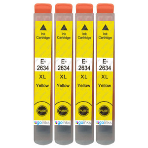 4 Go Inks Yellow Ink Cartridges to replace Epson T2634 (26XL Series) Compatible / non-OEM for Epson Expression Premium Printers