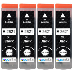 4 Go Inks Black Ink Cartridges to replace Epson T2621 (26XL Series) Compatible / non-OEM for Epson Expression Premium Printers