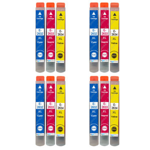 4 Go Inks Set of 3 Ink Cartridges to replace Epson T2636 (26XL Series) C/M/Y Compatible / non-OEM for Epson Expression Premium Printers (12 Inks)